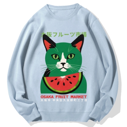 Osaka Fruit Market Cat Cotton Sweatshirt