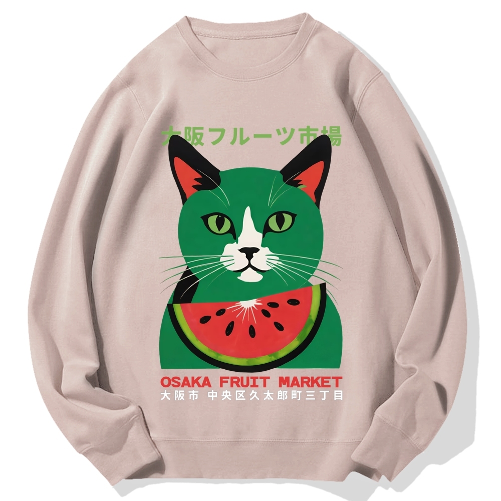 Osaka Fruit Market Cat Cotton Sweatshirt