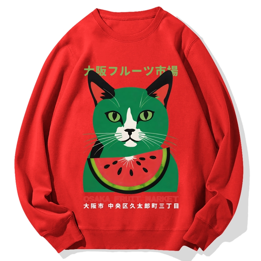 Osaka Fruit Market Cat Cotton Sweatshirt