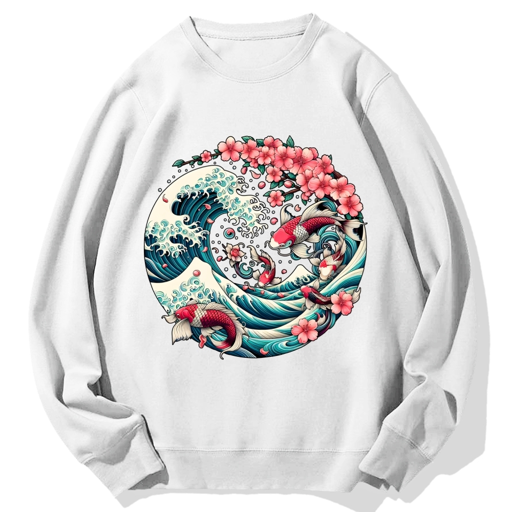 Sakura Kanagawa Goldfish Cotton Sweatshirt