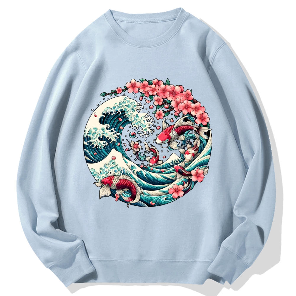 Sakura Kanagawa Goldfish Cotton Sweatshirt