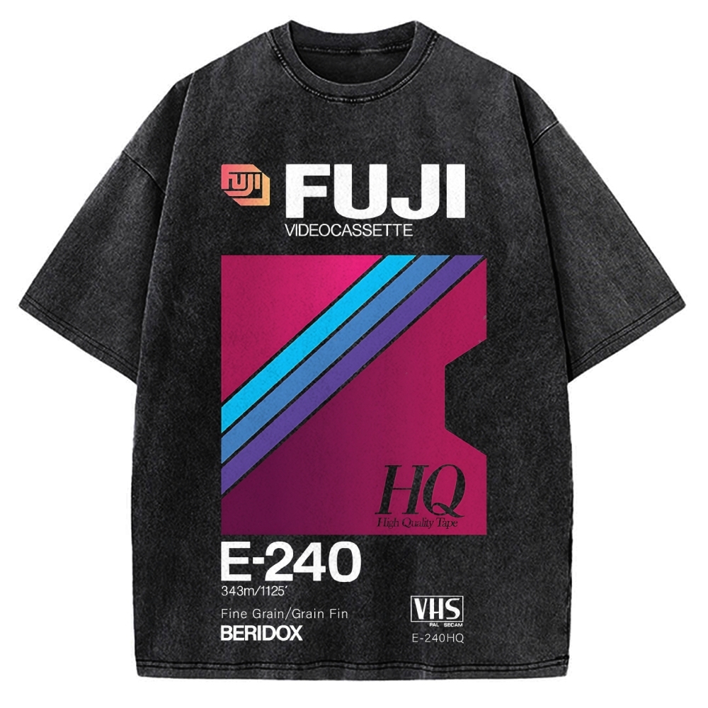 Fuji HQ E-240 VHS Japanese Vintage Washed T-shirt
