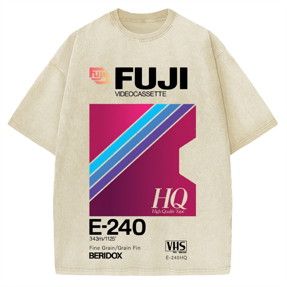 Fuji HQ E-240 VHS Japanese Vintage Washed T-shirt