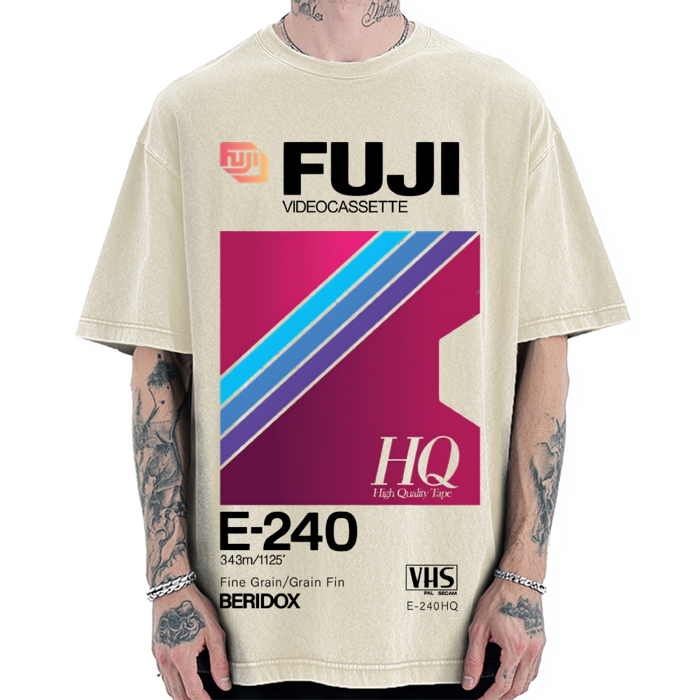 Fuji HQ E-240 VHS Japanese Vintage Washed T-shirt