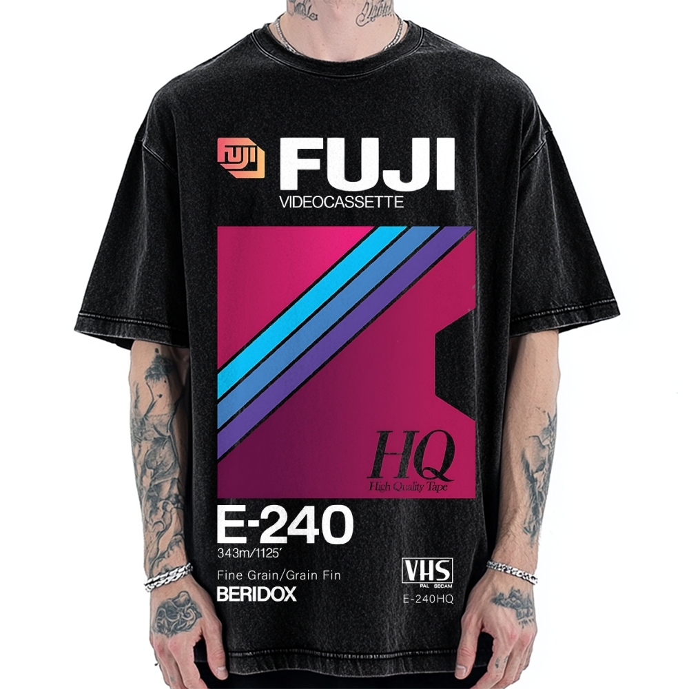 Fuji HQ E-240 VHS Japanese Vintage Washed T-shirt
