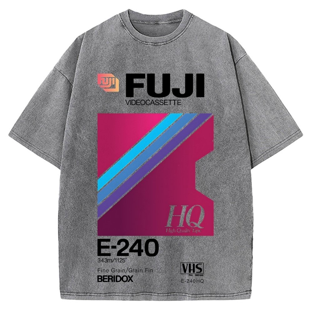 Fuji HQ E-240 VHS Japanese Vintage Washed T-shirt