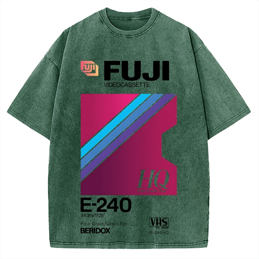 Fuji HQ E-240 VHS Japanese Vintage Washed T-shirt