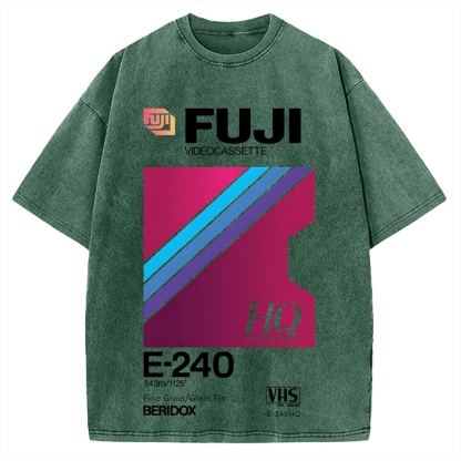 Fuji HQ E-240 VHS Japanese Vintage Washed T-shirt