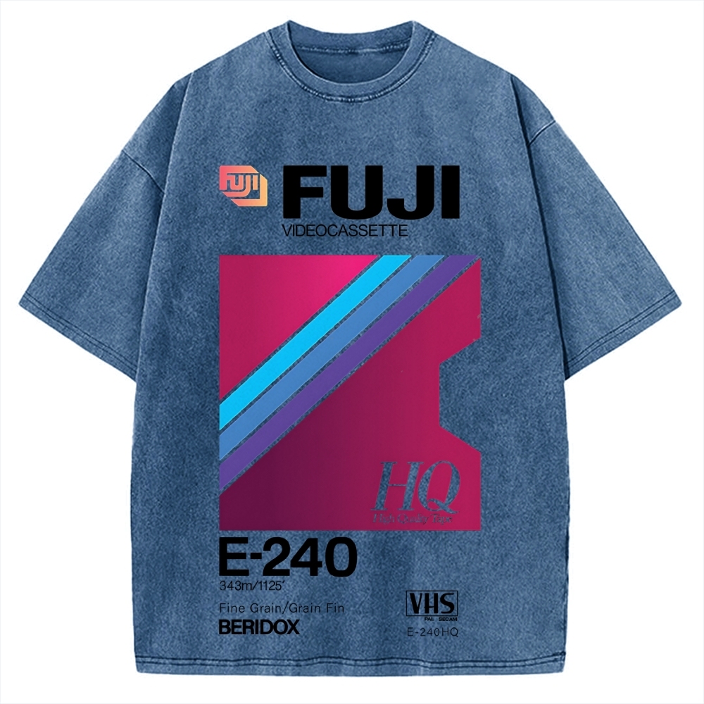 Fuji HQ E-240 VHS Japanese Vintage Washed T-shirt