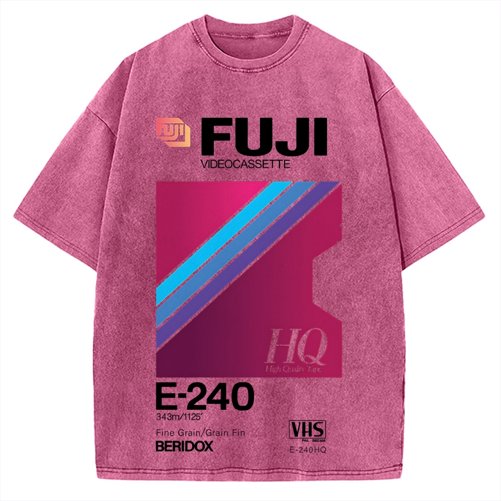 Fuji HQ E-240 VHS Japanese Vintage Washed T-shirt