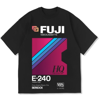Fuji HQ E-240 VHS Japanese Cotton casual T-shirt