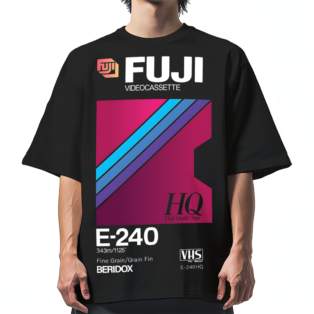 Fuji HQ E-240 VHS Japanese Cotton casual T-shirt