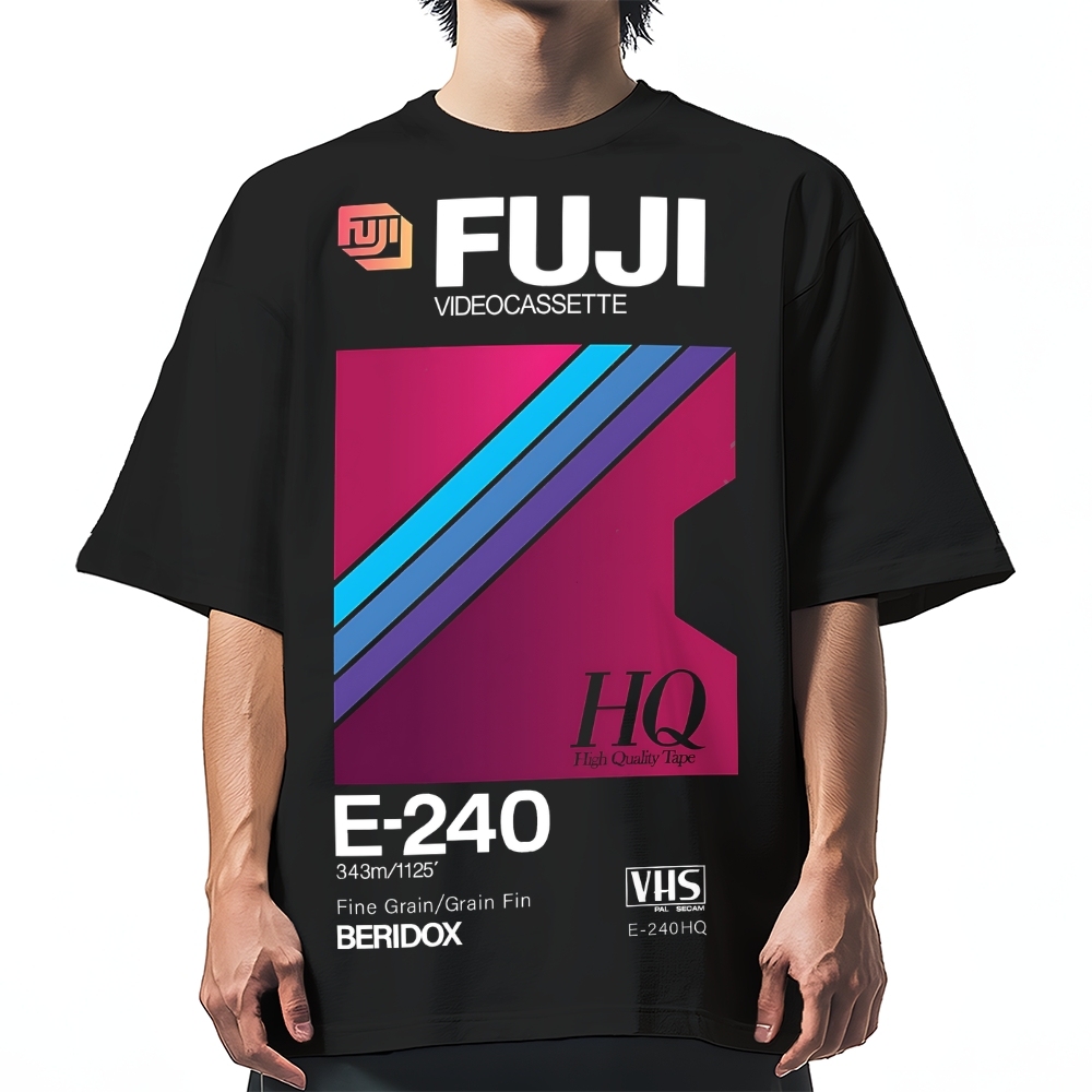 Fuji HQ E-240 VHS Japanese Cotton casual T-shirt