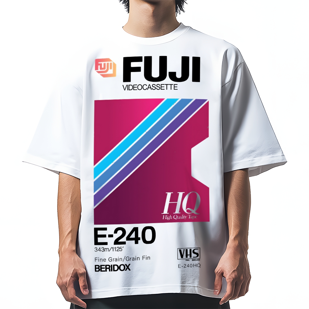 Fuji HQ E-240 VHS Japanese Cotton casual T-shirt