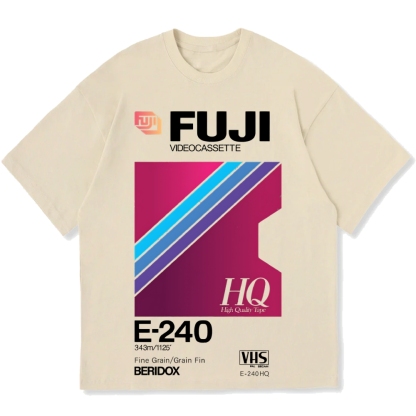 Fuji HQ E-240 VHS Japanese Cotton casual T-shirt