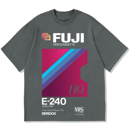 Fuji HQ E-240 VHS Japanese Cotton casual T-shirt
