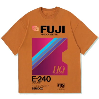Fuji HQ E-240 VHS Japanese Cotton casual T-shirt