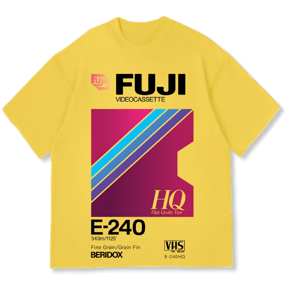 Fuji HQ E-240 VHS Japanese Cotton casual T-shirt