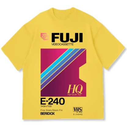 Fuji HQ E-240 VHS Japanese Cotton casual T-shirt