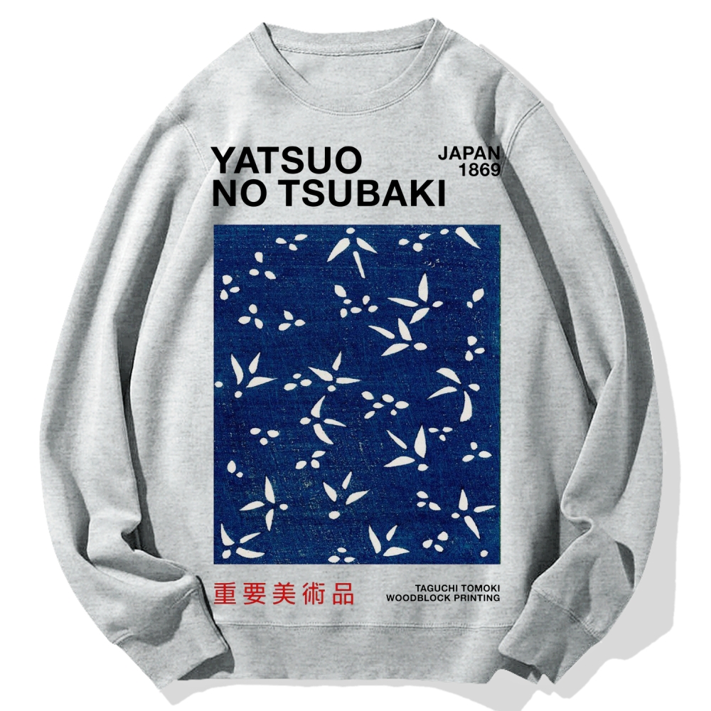 Yatsuo No Tsubaki Japan Art 1869 Cotton Sweatshirt