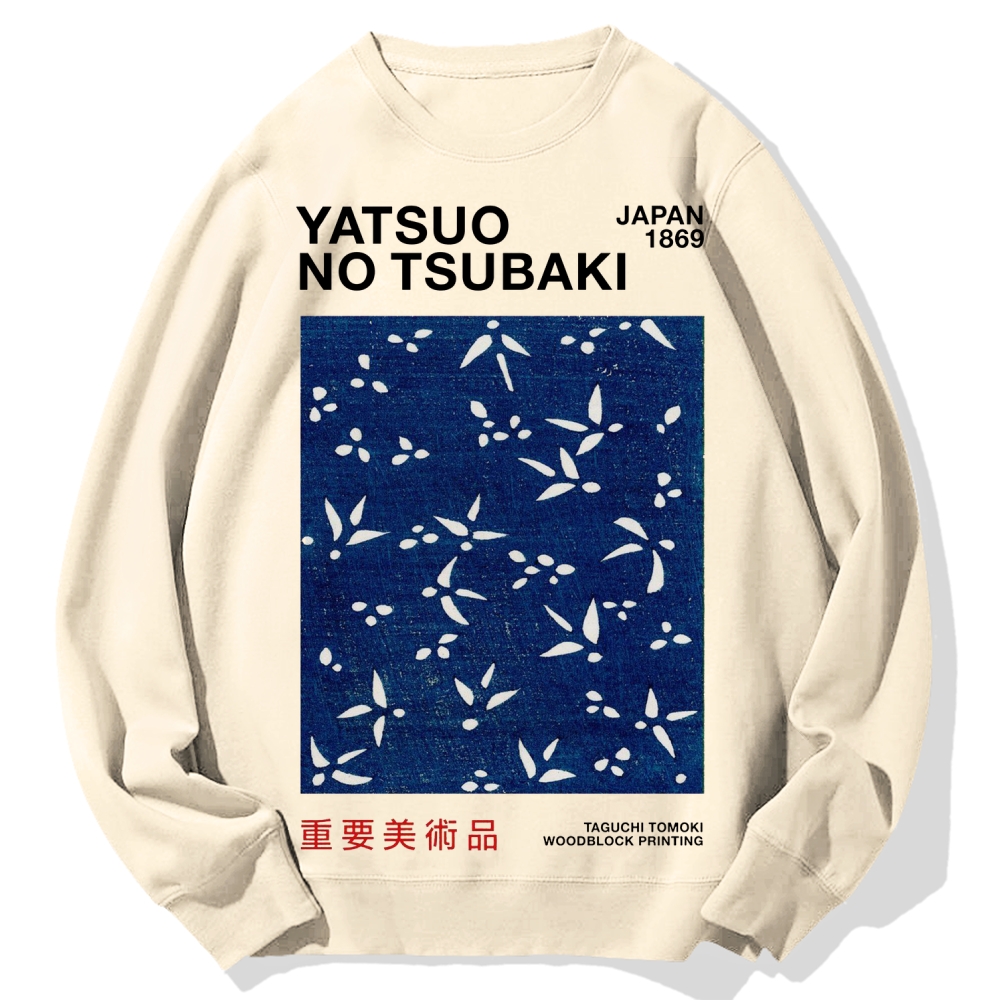 Yatsuo No Tsubaki Japan Art 1869 Cotton Sweatshirt