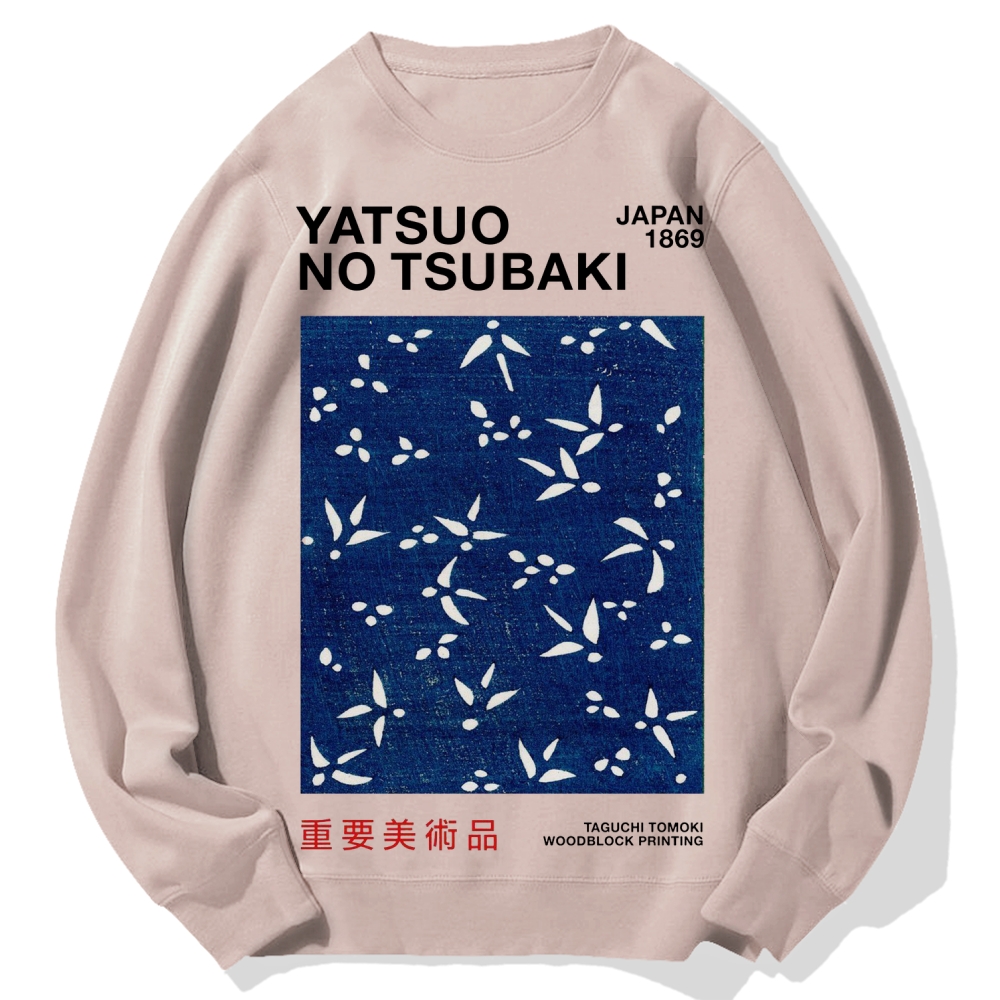 Yatsuo No Tsubaki Japan Art 1869 Cotton Sweatshirt
