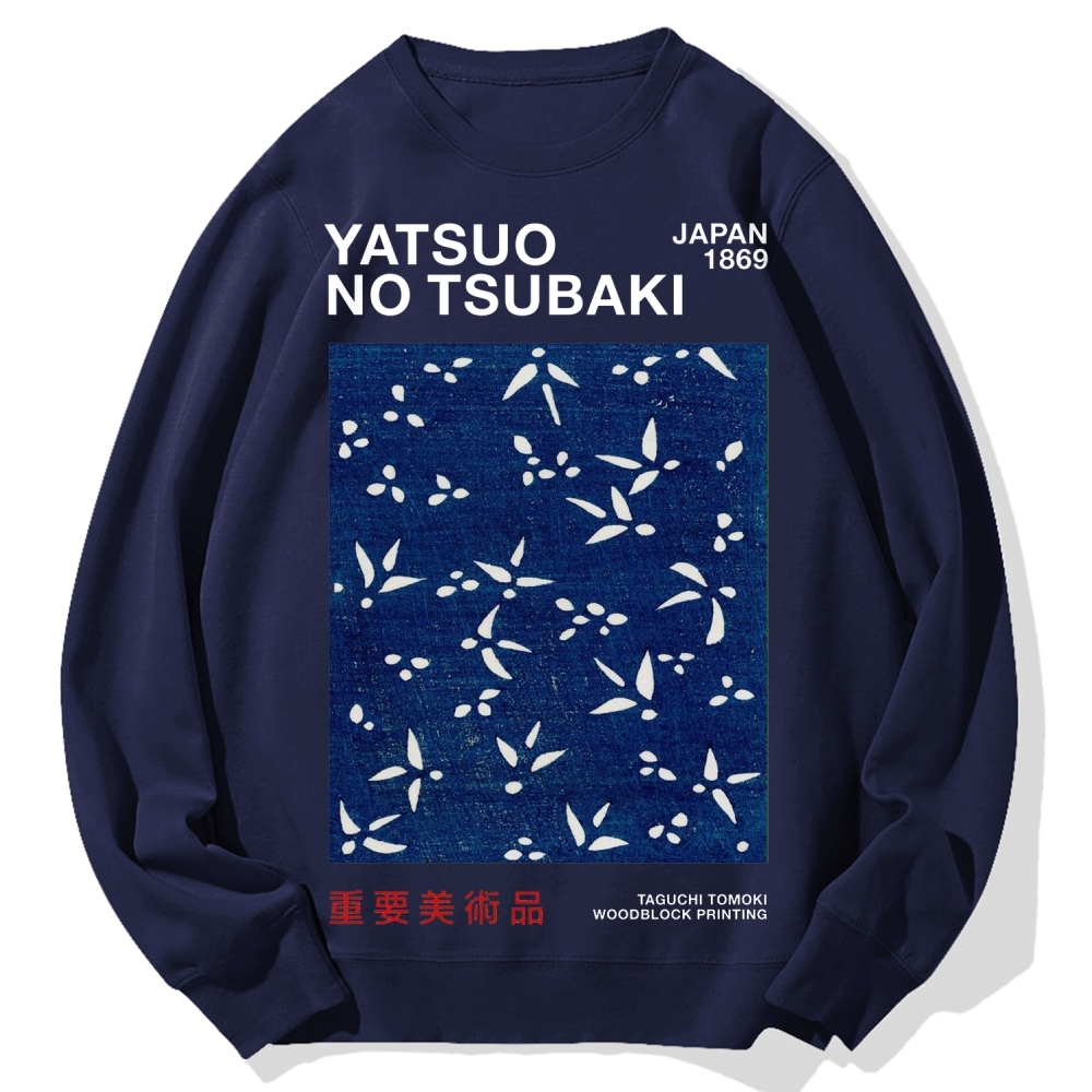 Yatsuo No Tsubaki Japan Art 1869 Cotton Sweatshirt
