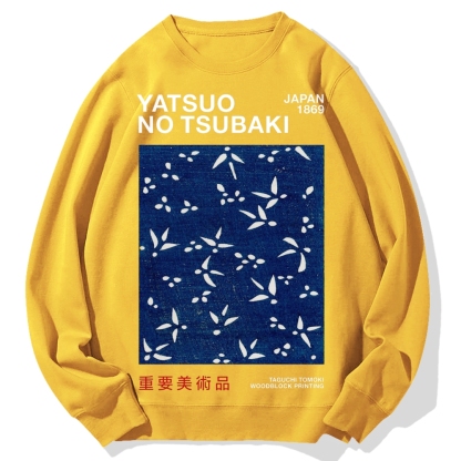 Yatsuo No Tsubaki Japan Art 1869 Cotton Sweatshirt