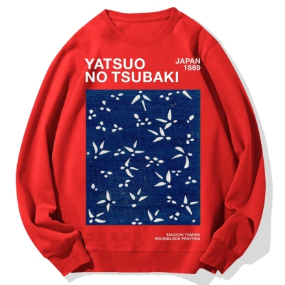 Yatsuo No Tsubaki Japan Art 1869 Cotton Sweatshirt
