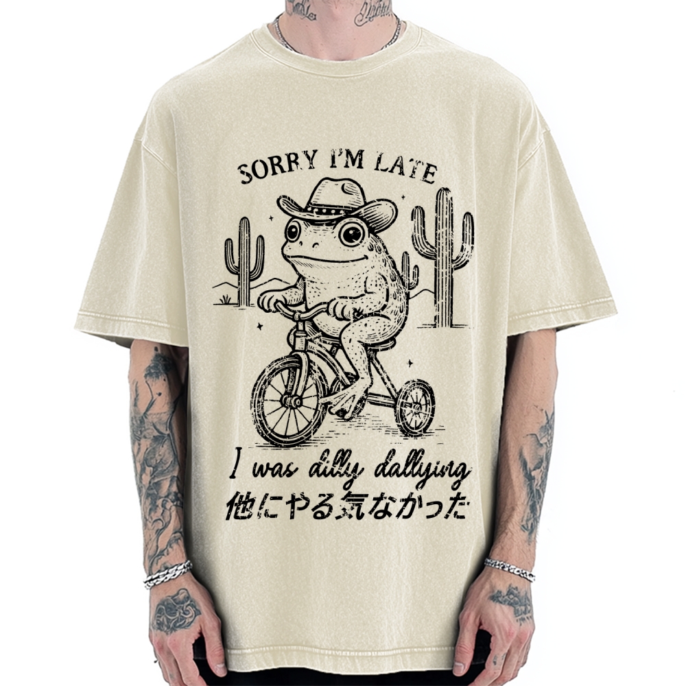Sorry I'm Late I Was Dilly Dallying Vintage Washed T-shirt