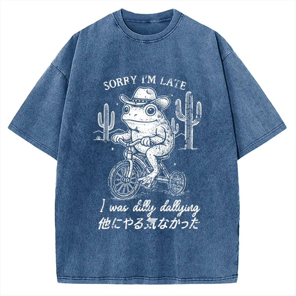 Sorry I'm Late I Was Dilly Dallying Vintage Washed T-shirt