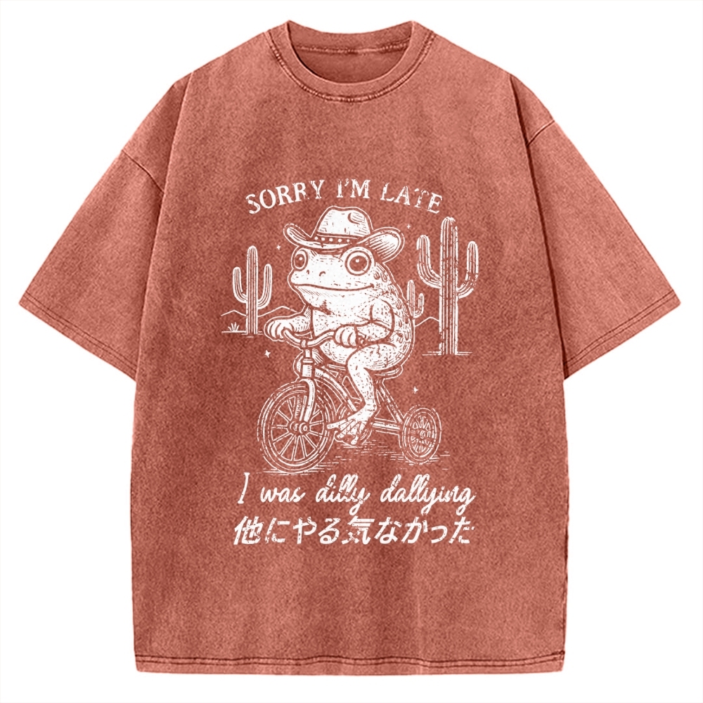 Sorry I'm Late I Was Dilly Dallying Vintage Washed T-shirt