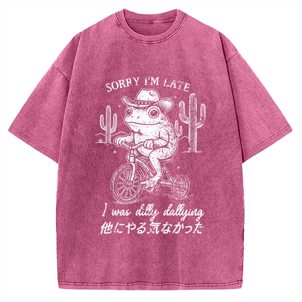 Sorry I'm Late I Was Dilly Dallying Vintage Washed T-shirt