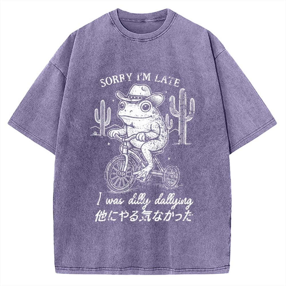 Sorry I'm Late I Was Dilly Dallying Vintage Washed T-shirt