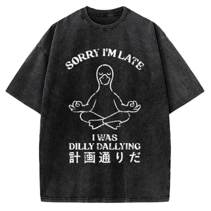 Sorry I'm Late I Was Dilly Dallying Vintage Washed T-shirt
