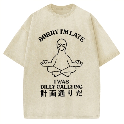 Sorry I'm Late I Was Dilly Dallying Vintage Washed T-shirt