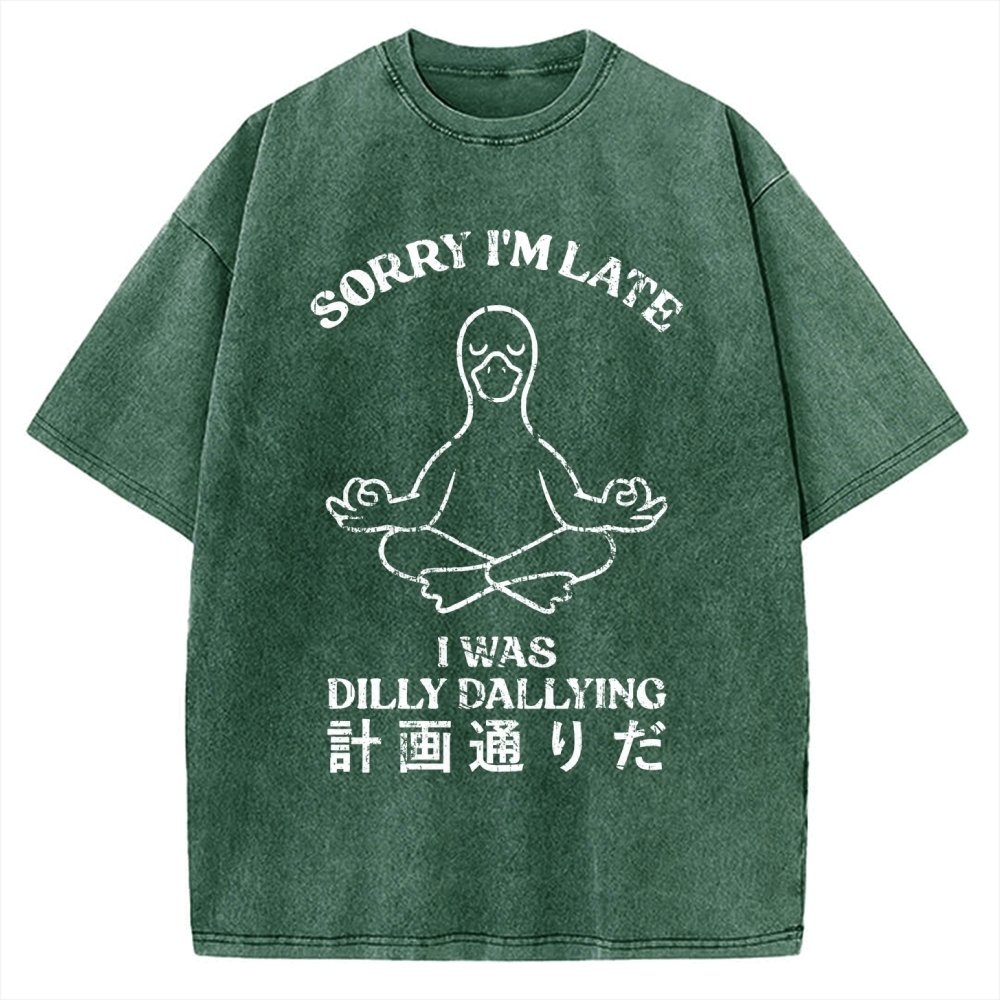 Sorry I'm Late I Was Dilly Dallying Vintage Washed T-shirt
