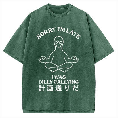 Sorry I'm Late I Was Dilly Dallying Vintage Washed T-shirt
