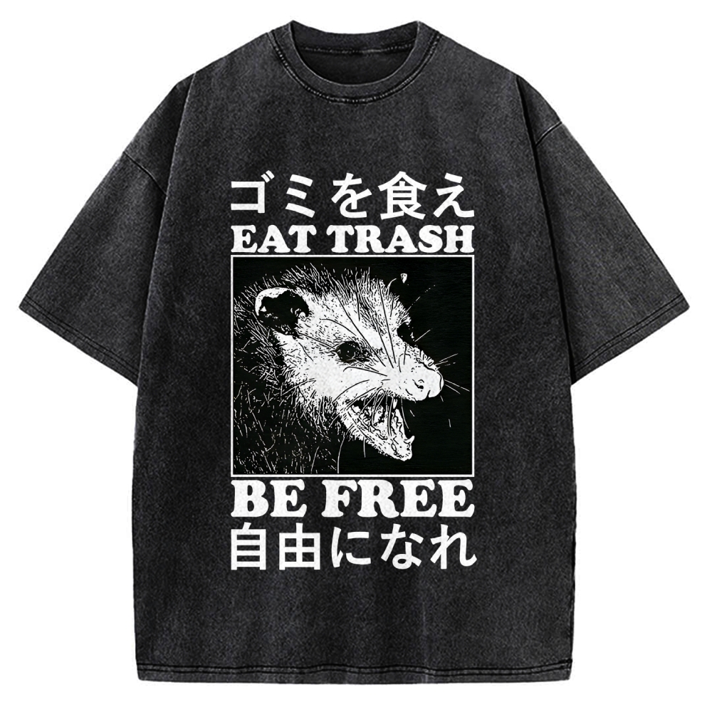 Eat Trash Be Free Vintage Washed T-shirt