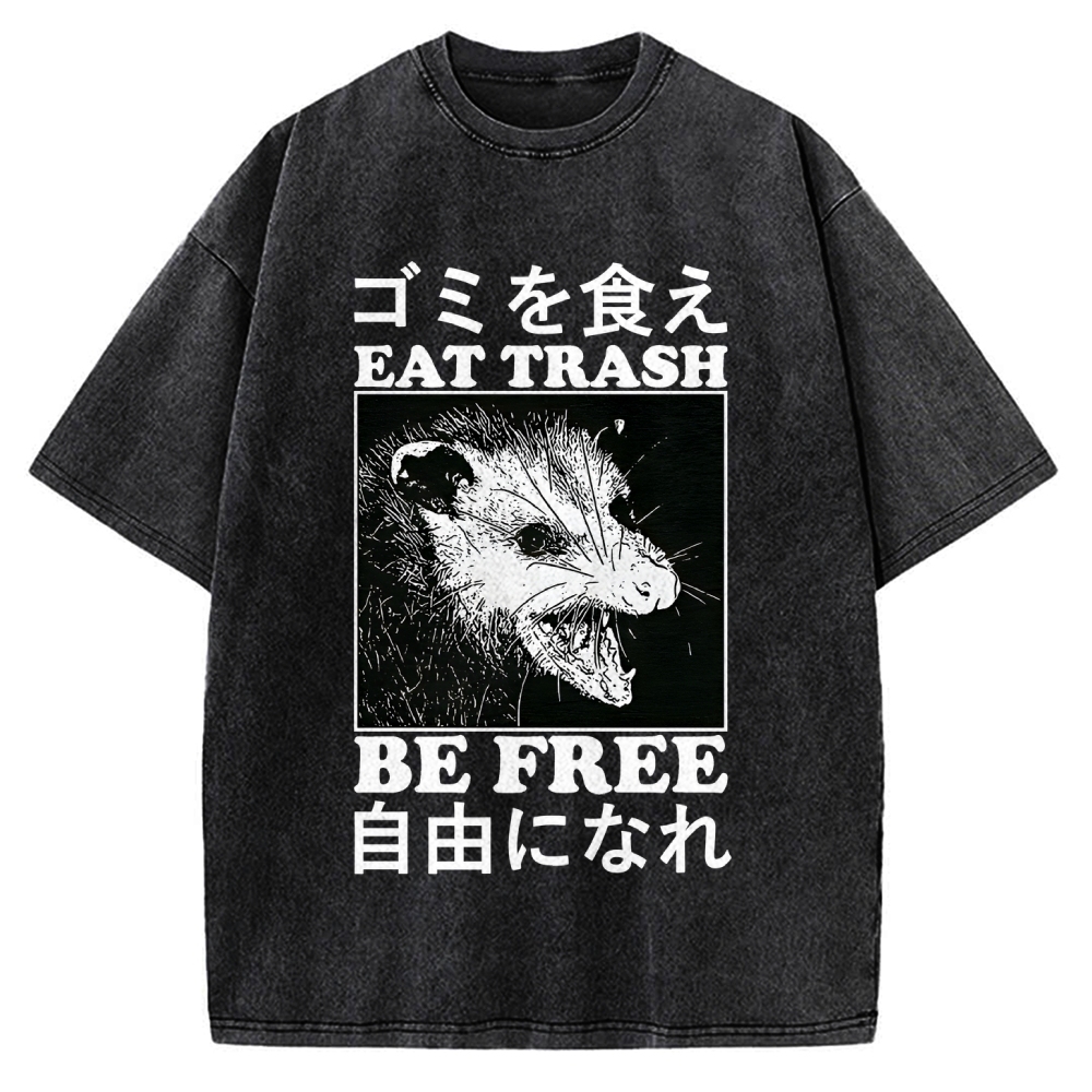Eat Trash Be Free Vintage Washed T-shirt