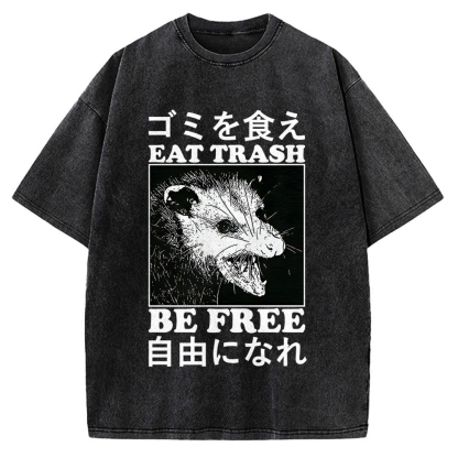 Eat Trash Be Free Vintage Washed T-shirt