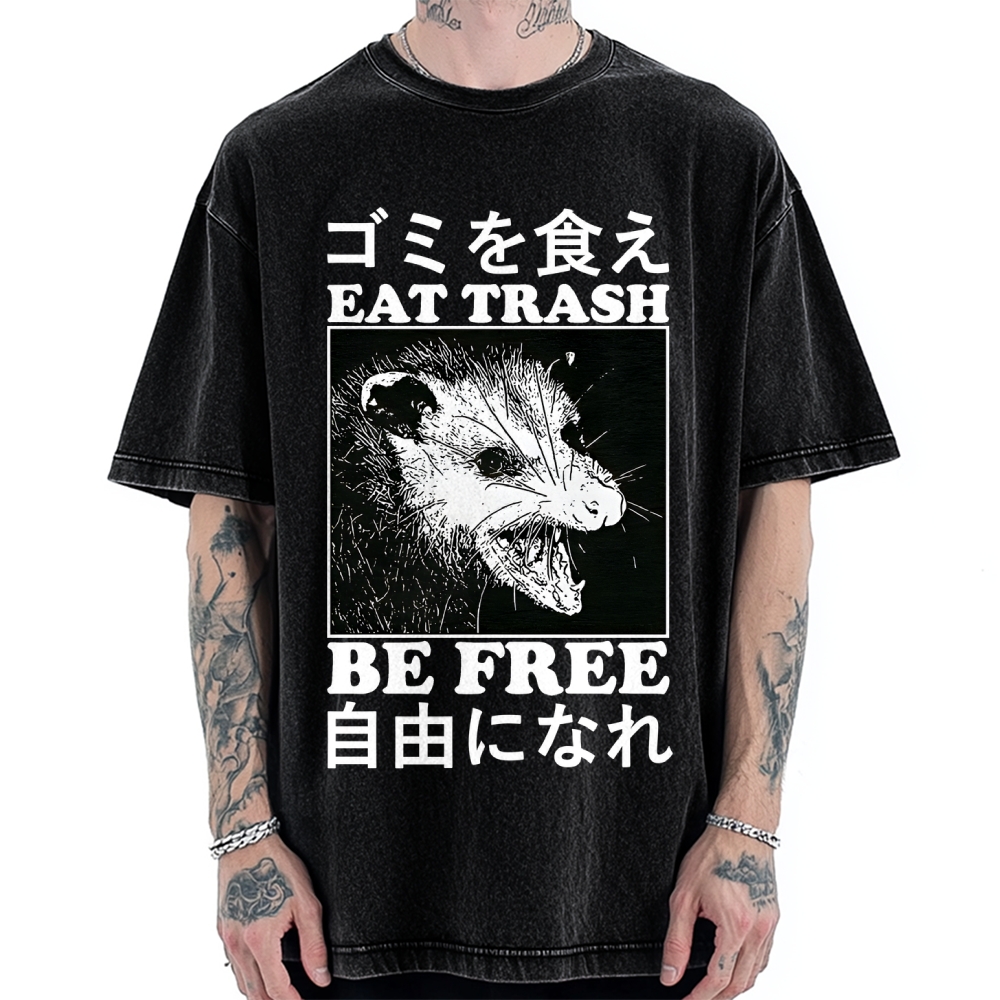 Eat Trash Be Free Vintage Washed T-shirt