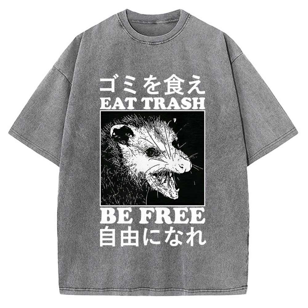 Eat Trash Be Free Vintage Washed T-shirt