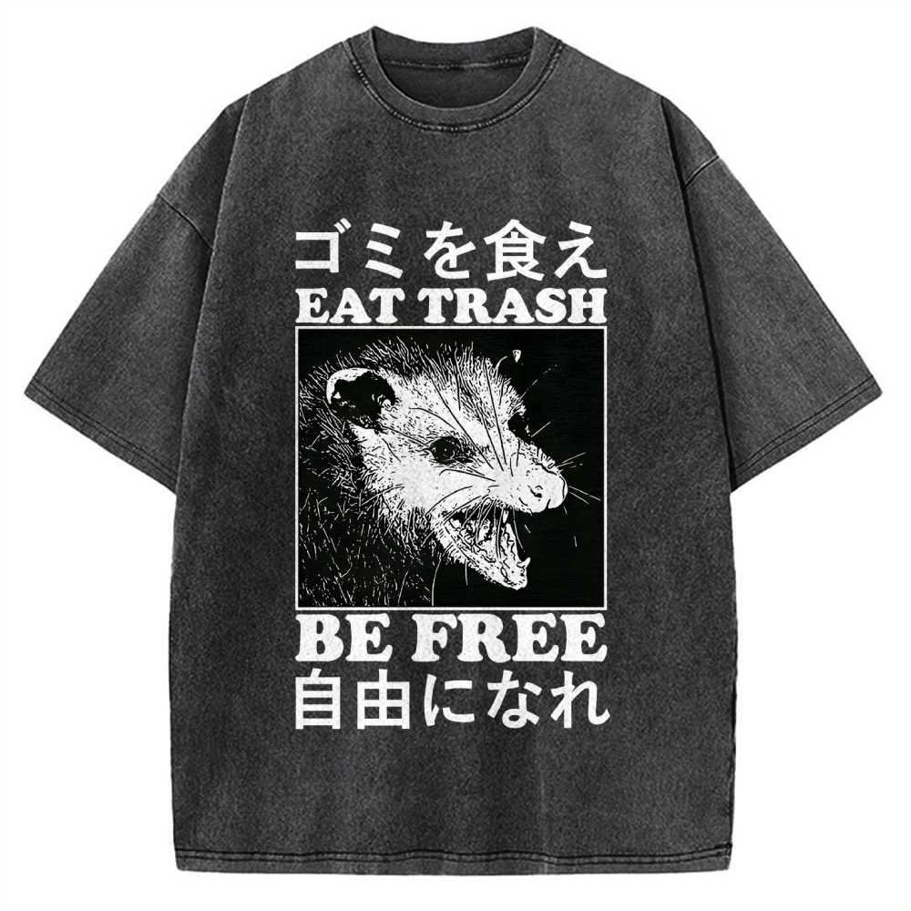 Eat Trash Be Free Vintage Washed T-shirt
