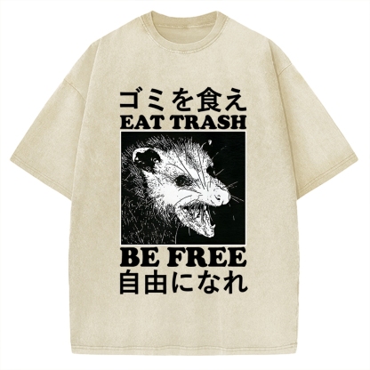 Eat Trash Be Free Vintage Washed T-shirt