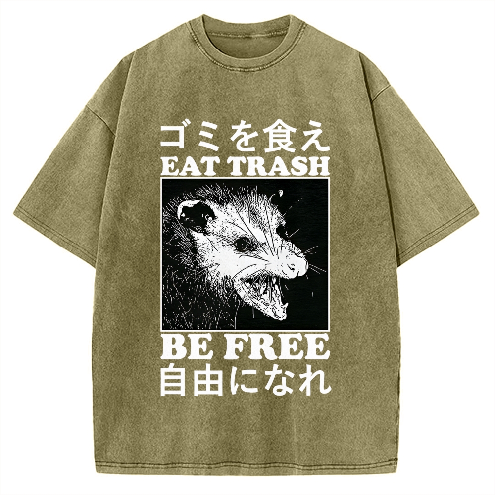 Eat Trash Be Free Vintage Washed T-shirt