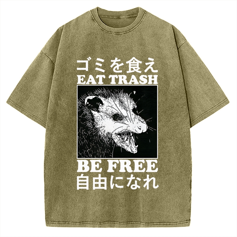 Eat Trash Be Free Vintage Washed T-shirt