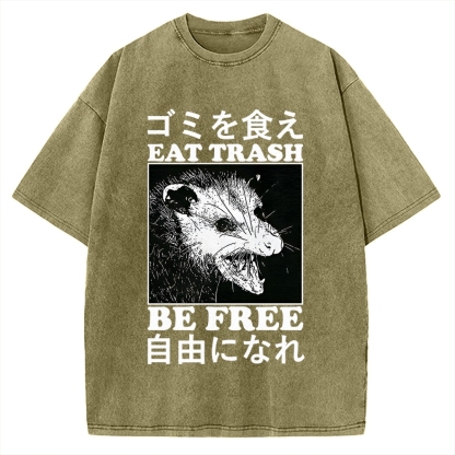 Eat Trash Be Free Vintage Washed T-shirt