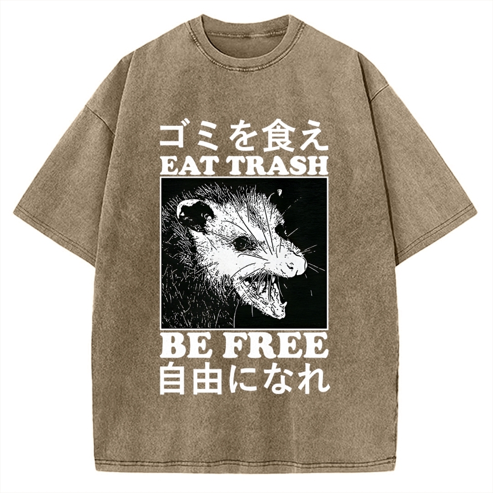 Eat Trash Be Free Vintage Washed T-shirt
