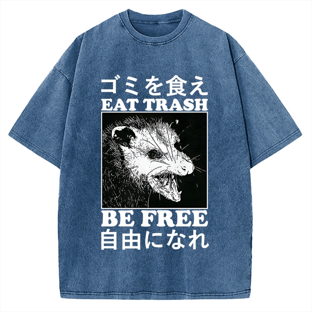 Eat Trash Be Free Vintage Washed T-shirt